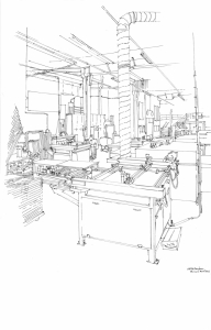 poste de serigraphie de Jean Marie Billadeau usine Michel Dubois 2002