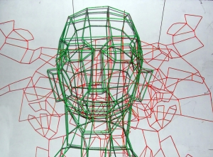 tête filaire d'après A.Dürer Cologne Allemagne 1996