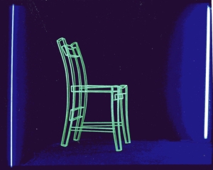 chaise en filair pour PIXIM à la grande halle de la Vilette à Paris en 1982