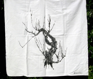 série de teinture sur toile libre à partir de sarments de vigne