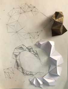 dessin d'étude, pour pectoral en argent en cour d'exécution