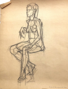 première étude de nu à la grande chaumière Paris 1957