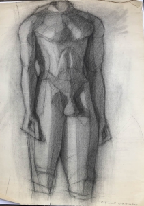 étude d'après l'antique kouros école des beaux arts Paris 1960