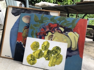 ensemble de peintures à l'hile sur panneaux