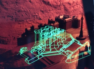 maquette apparaissant redressée sur celle de l'état actuel