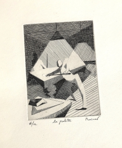 à la palette taille douce (burin) 1962