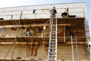 chantier de décor en mosaïque pour Leroy Merlin à Rosny sous Bois