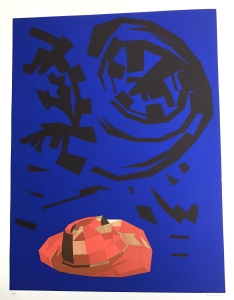 chapeau rouge sérigraphie recto verso 110x73cm Orléans 1998