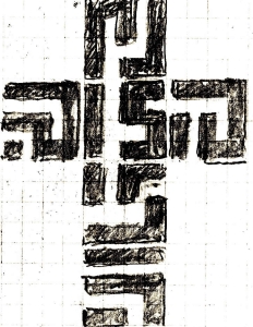 traces des six faces d'un cube labyrinthe