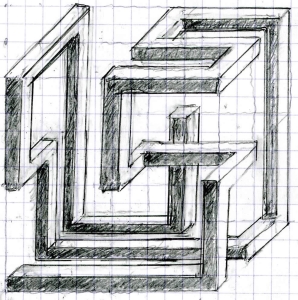 schéma d'in parcours en perspective cavalière