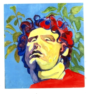 auto portrait pris sur le vif en extérieur 1964