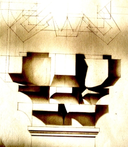 épure imaginaire pour une ébauche chapiteau pour une tour inachevée