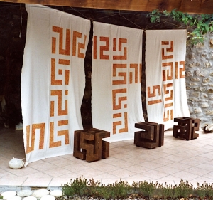 les 3 premiers cubes et leur trace. serres lez-arts 2006