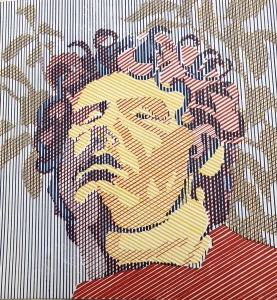 auto portrait gélatino gravure d'après une peinture 1966