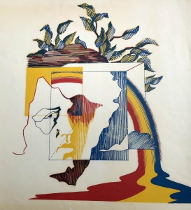 auto-portrait à l'arc-en-ciel